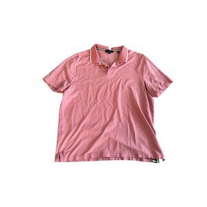 TED BAKER Men’s Coral Peach Polo Shirt Size 5 US XL